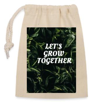 GROW TOGETHER - Closable cotton gift bag (14x20cm) - nature - Front