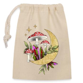 Mushrooms in the moonlight - Closable cotton gift bag (14x20cm) - nature - Front