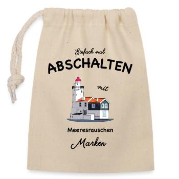 Marken, Waterland, Niederlande, Einfach abschalten - Verschließbarer Geschenkbeutel aus Baumwolle (14x20cm) - Natur - Vorne