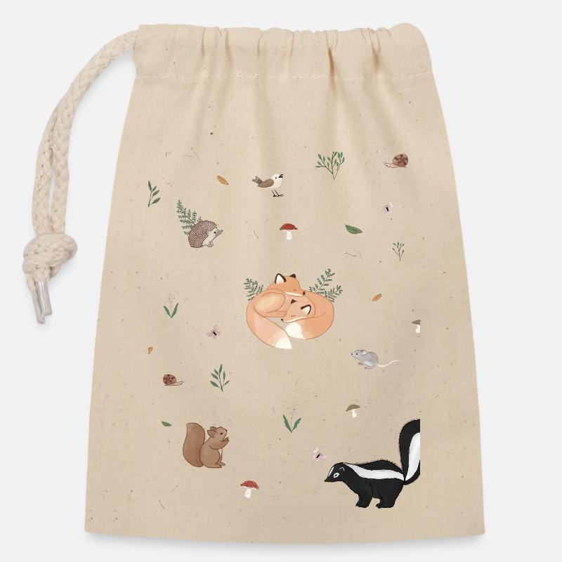 Forest - Closable cotton gift bag (14x20cm) - nature