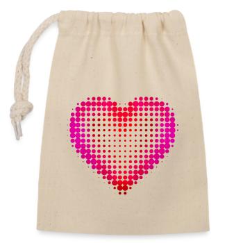 Pop heart - Sac cadeau en coton avec cordon (14 x 20 cm) - nature - Devant