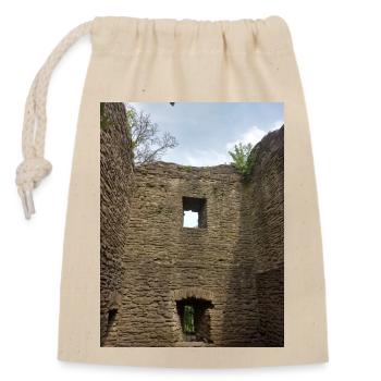 Castle ruin - Closable cotton gift bag (14x20cm) - nature - Front