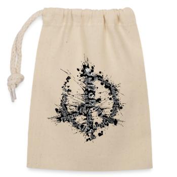 PEACE - Closable cotton gift bag (14x20cm) - nature - Front