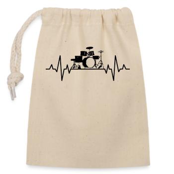 Batterie, Tambour, Musique, Instrument - Sac cadeau en coton avec cordon (14 x 20 cm) - nature - Devant