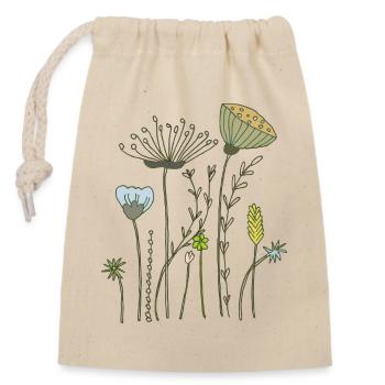 dried flowers flower meadow - Closable cotton gift bag (14x20cm) - nature - Front