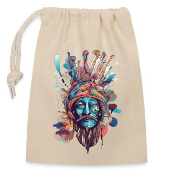 Trippy Shaman - Closable cotton gift bag (14x20cm) - nature - Front