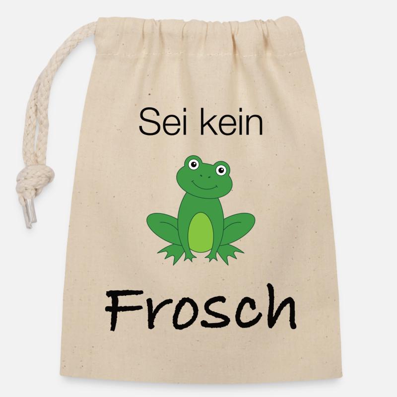 Sei kein Frosch - Verschließbarer Geschenkbeutel aus Baumwolle (14x20cm) - Natur