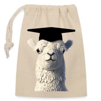 Diplôme de Bachelor Diplômé Alpaga - Sac cadeau en coton avec cordon (14 x 20 cm) - nature - Devant