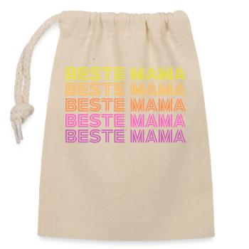 Beste Mama - Verschließbarer Geschenkbeutel aus Baumwolle (14x20cm) - Natur - Vorne