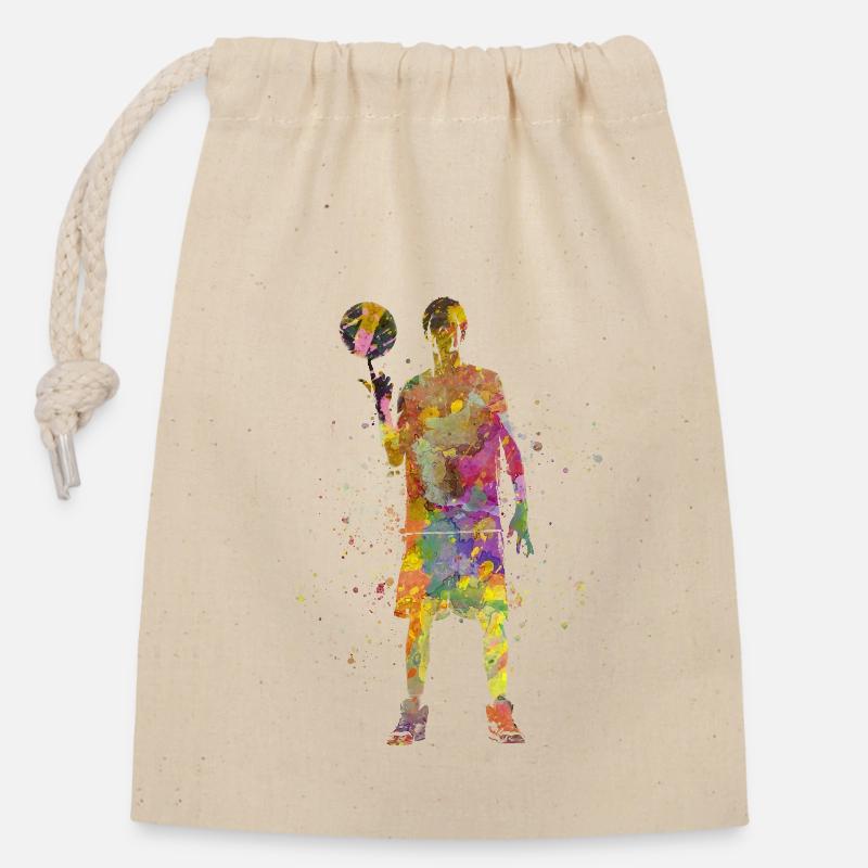 Basketteur - Sac cadeau en coton avec cordon (14 x 20 cm) - nature