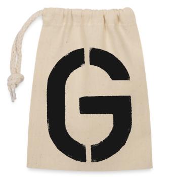 G - Stencil / Letter - Closable cotton gift bag (14x20cm) - nature - Front