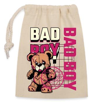 Bad Boy - Verschließbarer Geschenkbeutel aus Baumwolle (14x20cm) - Natur - Vorne