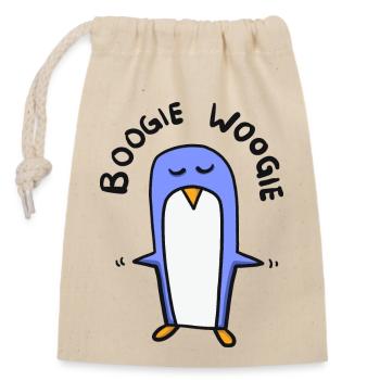 Pinguin tanzt boogie woogie - Verschließbarer Geschenkbeutel aus Baumwolle (14x20cm) - Natur - Vorne