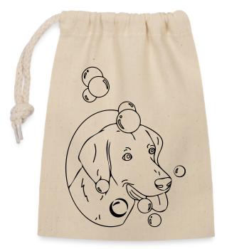eau pour chien - Sac cadeau en coton avec cordon (14 x 20 cm) - nature - Devant