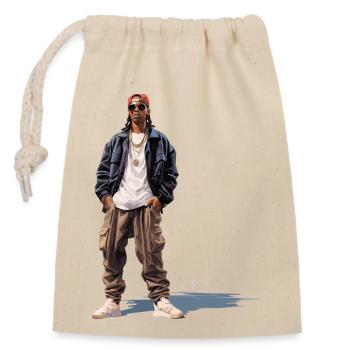 casual hip-hopper - Closable cotton gift bag (14x20cm) - nature - Front