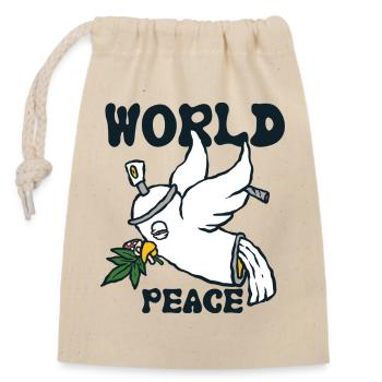 420 Colombe mondiale de la paix 1 - Sac cadeau en coton avec cordon (14 x 20 cm) - nature - Devant