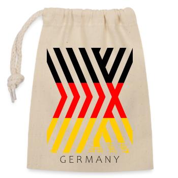 Deutschland Flagge Deutsche Fahne Used Look Heimat - Verschließbarer Geschenkbeutel aus Baumwolle (14x20cm) - Natur - Vorne