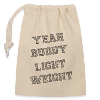 Light weight - Verschließbarer Geschenkbeutel aus Baumwolle (14x20cm) - Natur - Vorne