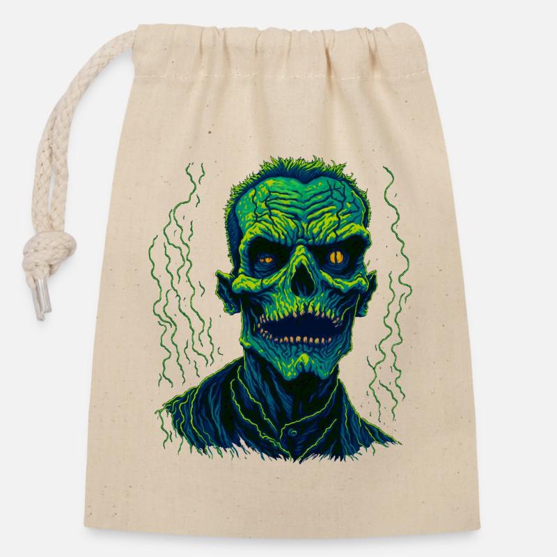 Zombi - Verschließbarer Geschenkbeutel aus Baumwolle (14x20cm) - Natur