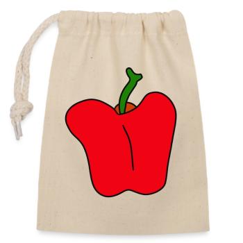 Simple bell peppers - Closable cotton gift bag (14x20cm) - nature - Front