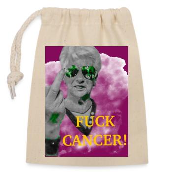 Cancer not good - Closable cotton gift bag (14x20cm) - nature - Front