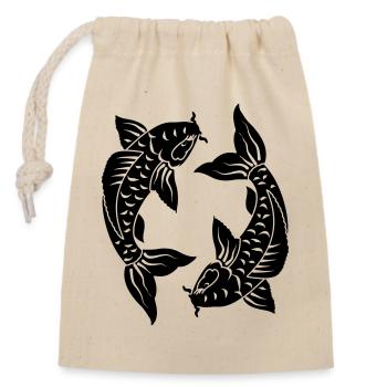 Sign Zodiac sign image Pisces - Closable cotton gift bag (14x20cm) - nature - Front