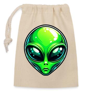 Martian Extraterrestrial Alien - Closable cotton gift bag (14x20cm) - nature - Front