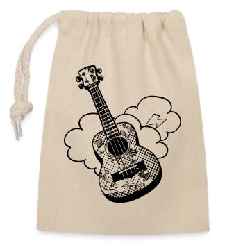 Ukulele Cartoon - Verschließbarer Geschenkbeutel aus Baumwolle (14x20cm) - Natur - Vorne