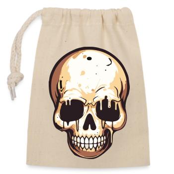 skull - Verschließbarer Geschenkbeutel aus Baumwolle (14x20cm) - Natur - Vorne