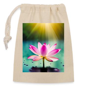 Lotus - Sac cadeau en coton avec cordon (14 x 20 cm) - nature - Devant
