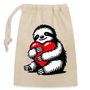 Paresse - Sac cadeau en coton avec cordon (14 x 20 cm) - nature - Devant