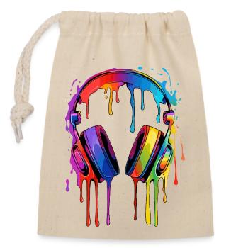 Musik - Verschließbarer Geschenkbeutel aus Baumwolle (14x20cm) - Natur - Vorne