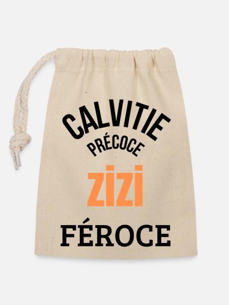 Histoire de chauve - Sac cadeau en coton avec cordon (14 x 20 cm) - nature