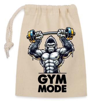 gorilla gewicht fitness 1 - Verschließbarer Geschenkbeutel aus Baumwolle (14x20cm) - Natur - Vorne