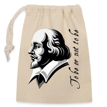 Shakespeare Literary Profile - Minimalist - Closable cotton gift bag (14x20cm) - nature - Front