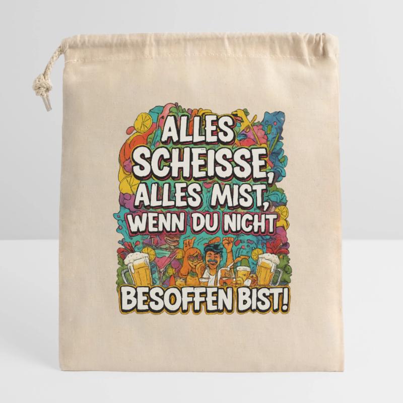 C’est de la merde, c’est de la merde si tu n’es pas bourré Sac cadeau en coton avec cordon (14 x 20 cm)