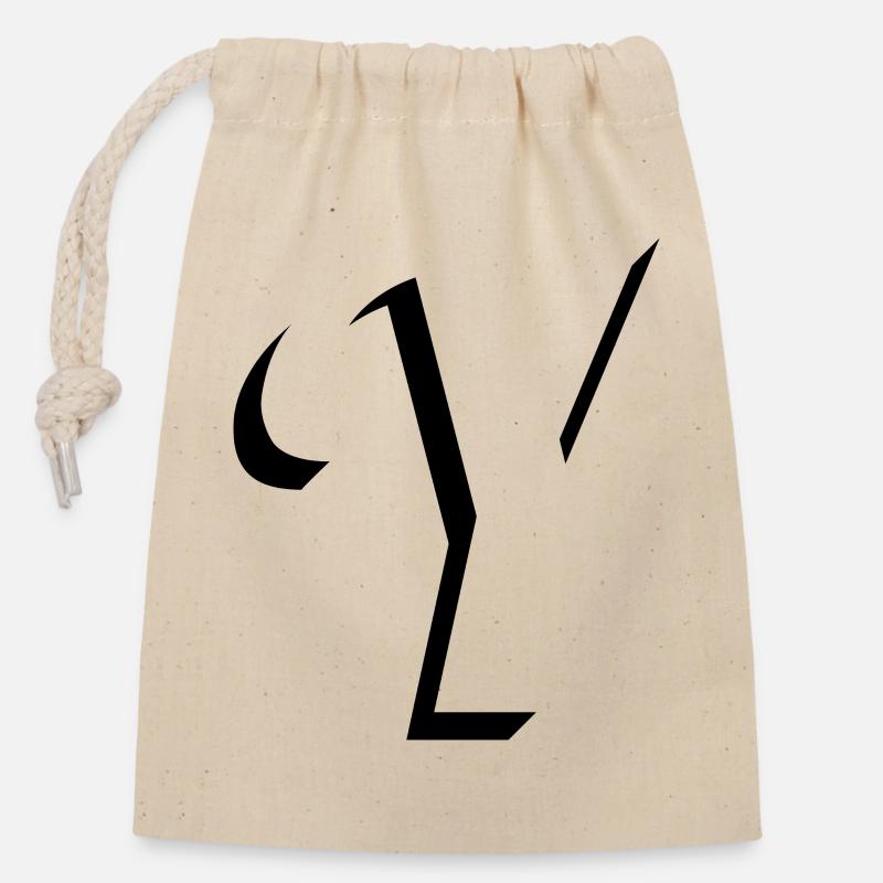 Letter Y, Name, der Buchstabe Y - Verschließbarer Geschenkbeutel aus Baumwolle (14x20cm) - Natur