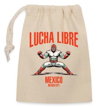 Lutte mexicaine Masked Lucha Libre Luchador - Sac cadeau en coton avec cordon (14 x 20 cm) - nature - Devant