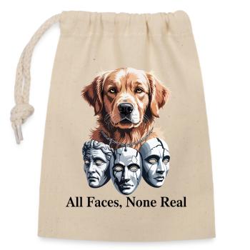 Canine Masquerade Theater - Closable cotton gift bag (14x20cm) - nature - Front