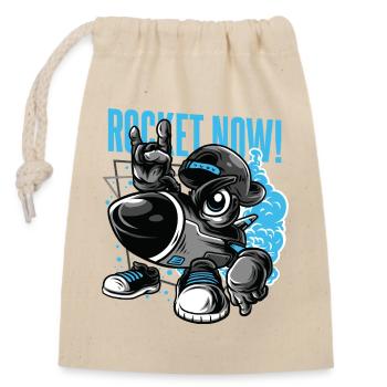 ROCKET NOW - Closable cotton gift bag (14x20cm) - nature - Front
