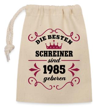 Charpentier Anniversaire Vintage 1985 Charpentier 85 - Sac cadeau en coton avec cordon (14 x 20 cm) - nature - Devant