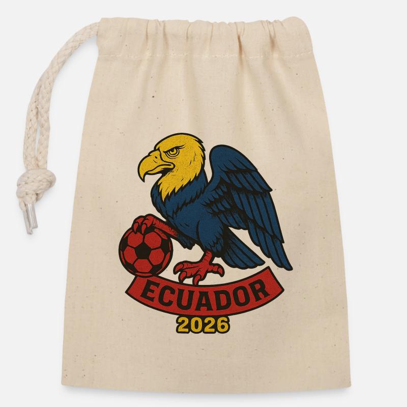 ECUADOR 2026 - Closable cotton gift bag (14x20cm) - nature