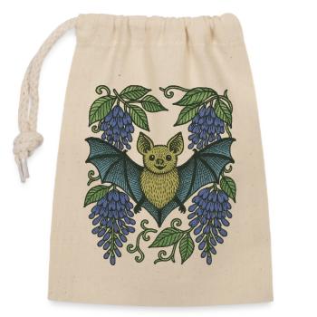 Fantaisie de chauve-souris - Sac cadeau en coton avec cordon (14 x 20 cm) - nature - Devant