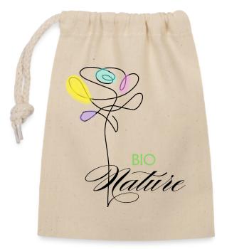 Colorful Organic Nature Flowers - Closable cotton gift bag (14x20cm) - nature - Front