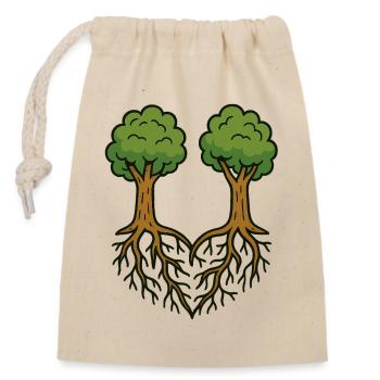 Rooted Together - Closable cotton gift bag (14x20cm) - nature - Front