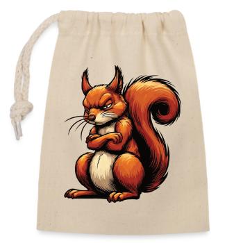 Eichhörnchen Eichhorn Eichhörnchenliebhaber Nager - Verschließbarer Geschenkbeutel aus Baumwolle (14x20cm) - Natur - Vorne
