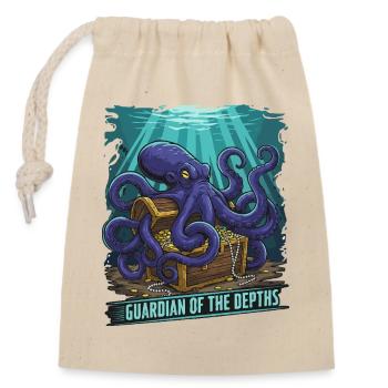 Tiefsee-Wächter-Oktopus-Schatz - Verschließbarer Geschenkbeutel aus Baumwolle (14x20cm) - Natur - Vorne