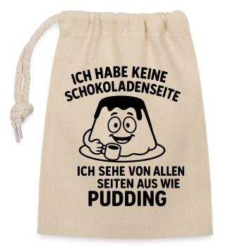 Pudding Chocolate Side - Closable cotton gift bag (14x20cm) - nature - Front