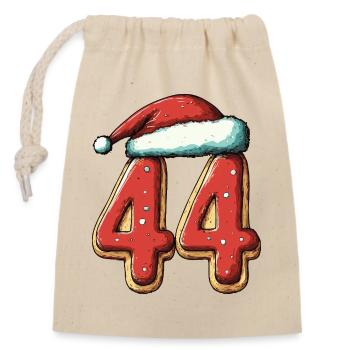 44 Number Biscuit Christmas - Closable cotton gift bag (14x20cm) - nature - Front