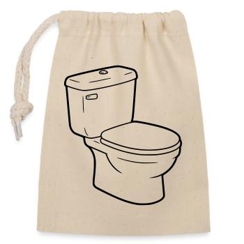 Toilette WC Klo Sanitär Vektor - Verschließbarer Geschenkbeutel aus Baumwolle (14x20cm) - Natur - Vorne